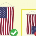 Die amerikanische flagge vertikal aufhängen